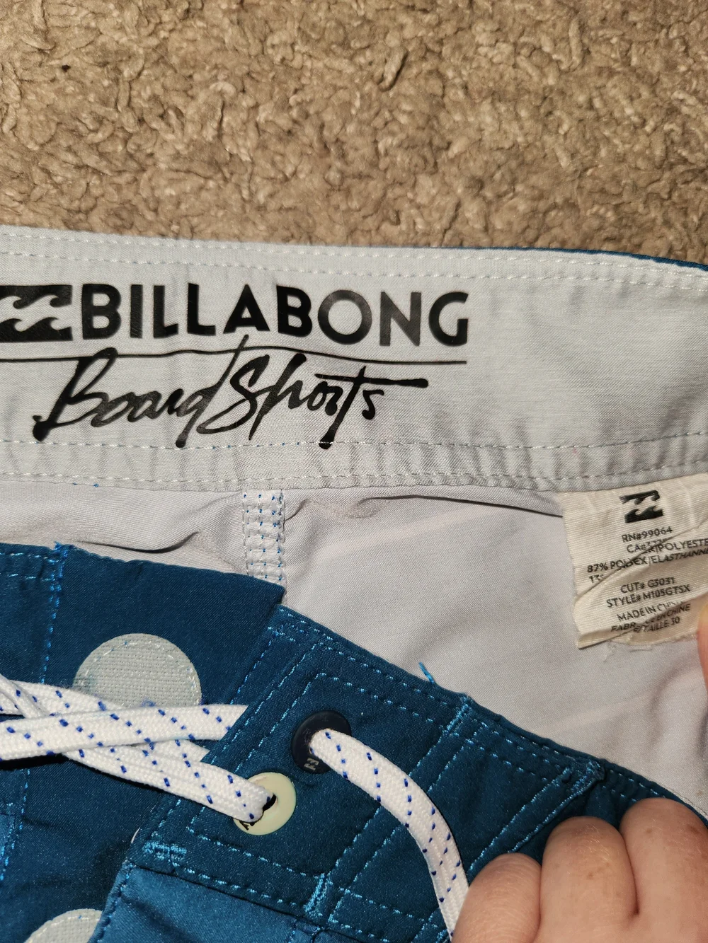 Billabong Blue to Orange Gradient Swim Boardshorts with Yellow Trim